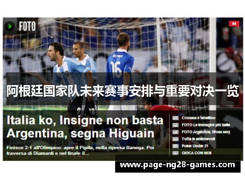 阿根廷国家队未来赛事安排与重要对决一览